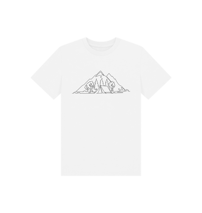 White Kid's Camping Organic Cotton Basic Tee (Black)