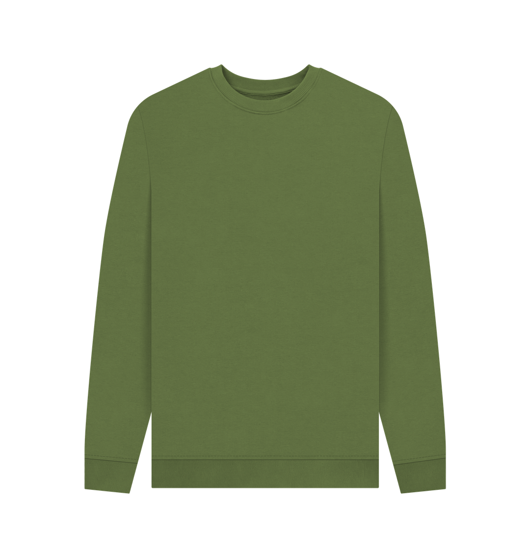 Khaki Men's Solid Organic Cotton Crewneck Sweater