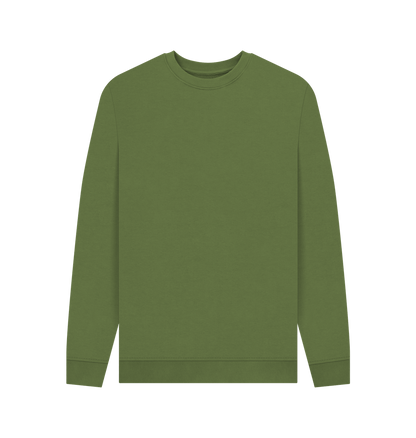 Khaki Men's Solid Organic Cotton Crewneck Sweater