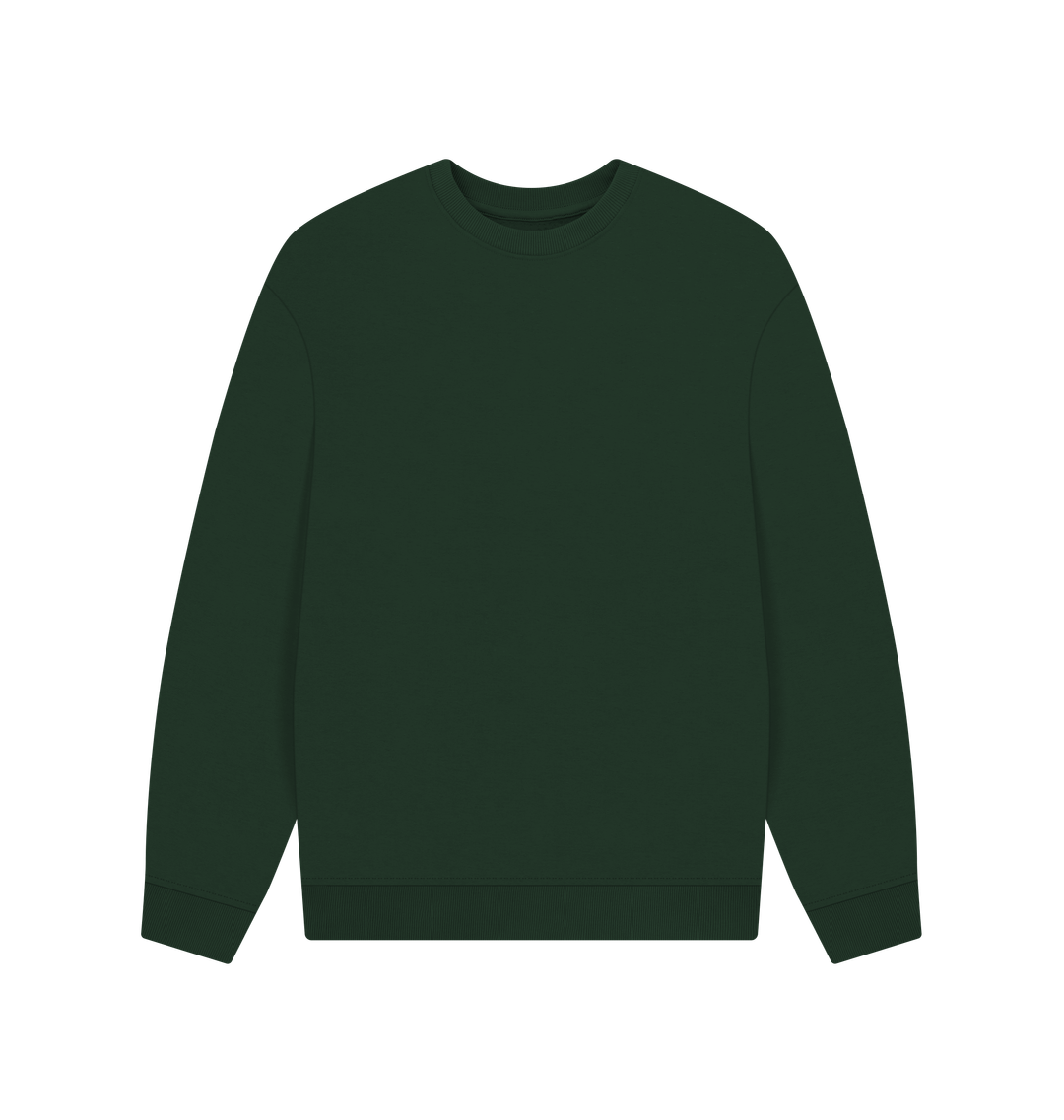 Evergreen Men's Solid Organic Cotton Oversized Crewneck - Black Design