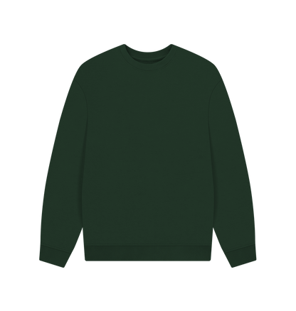 Evergreen Men's Solid Organic Cotton Oversized Crewneck - Black Design