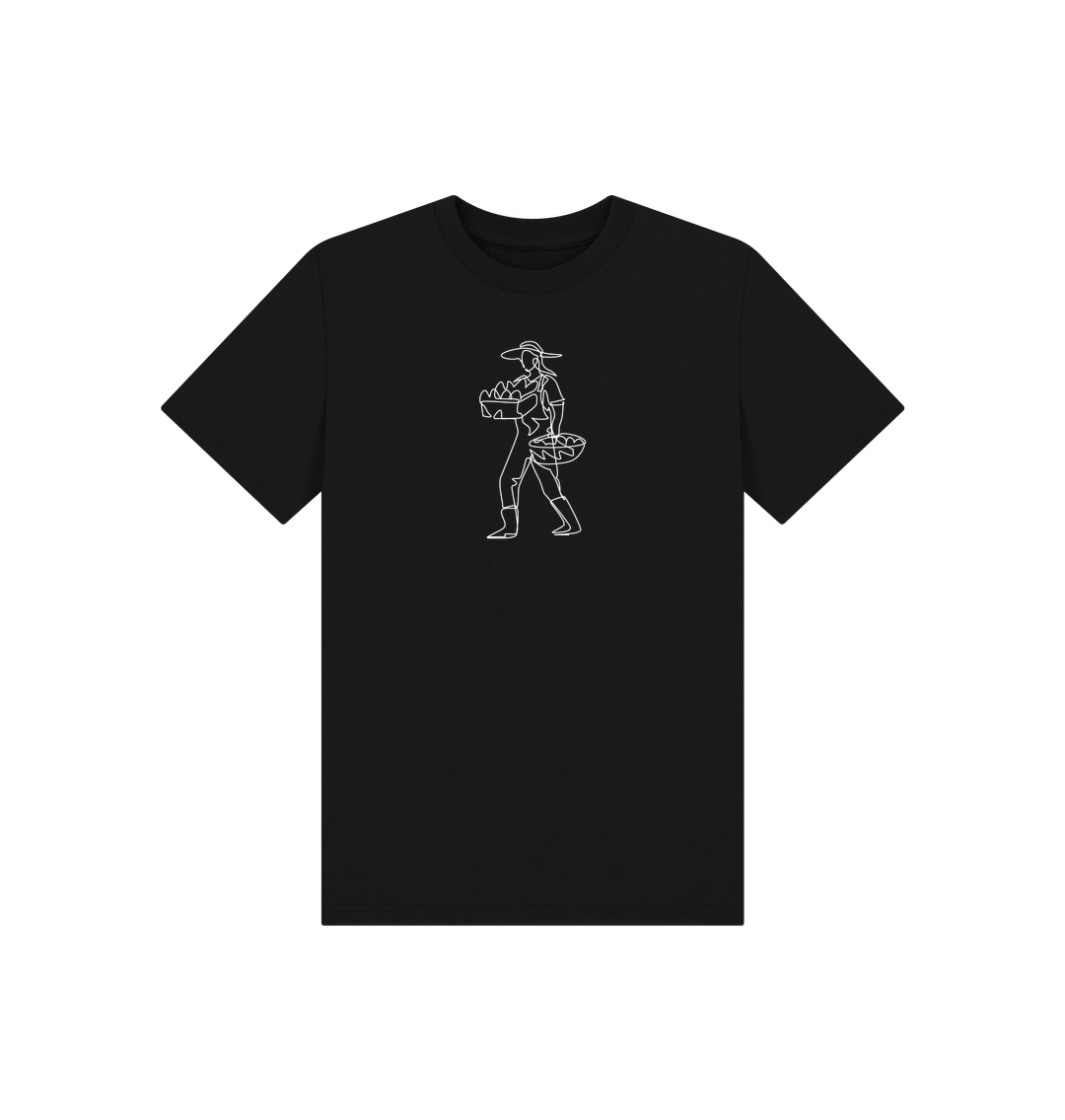 Black Kid's Harvest Organic Cotton Basic Tee (White)