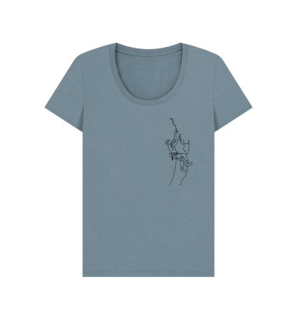 Stone Blue Women's Climber Organic Cotton Scoop Neck Tee (Black)