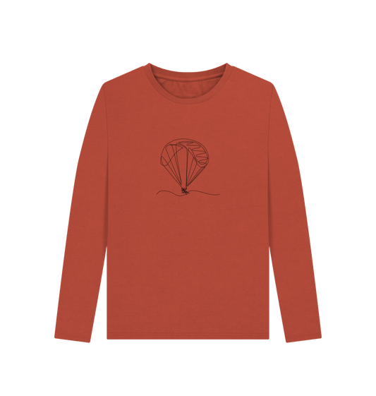 Rust Women's Parachute Organic Cotton Long Sleeve Tee (Black)