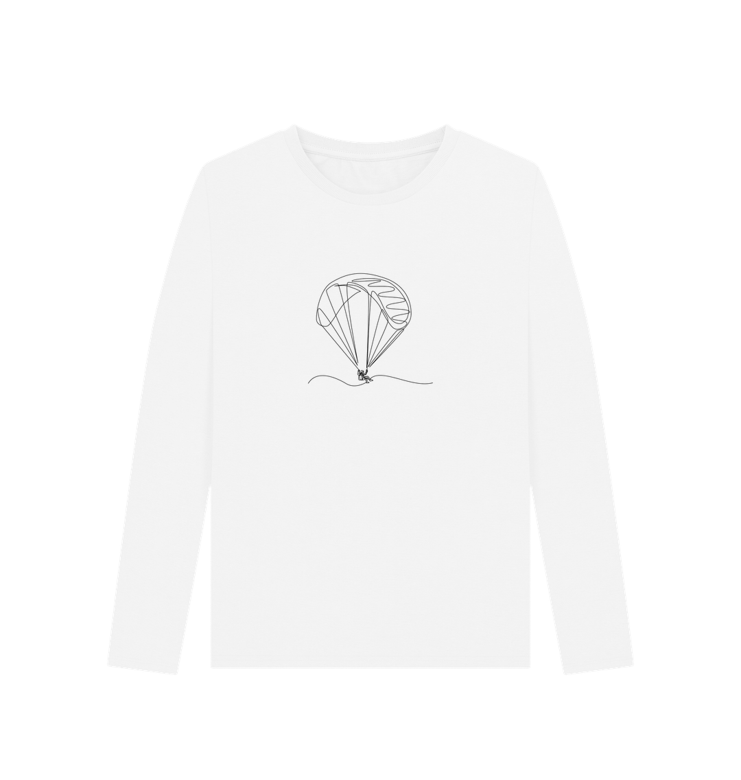 White Women's Parachute Organic Cotton Long Sleeve Tee (Black)