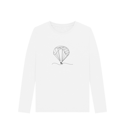 White Women's Parachute Organic Cotton Long Sleeve Tee (Black)