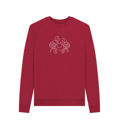 Cherry Women's Crab Organic Cotton Crewneck Sweater (White)