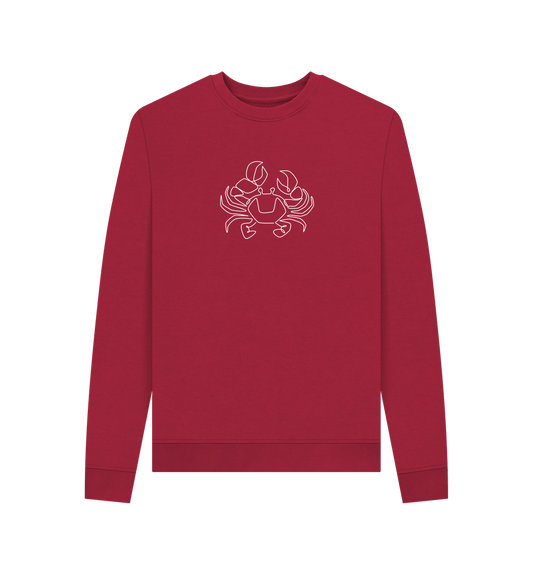 Cherry Women's Crab Organic Cotton Crewneck Sweater (White)