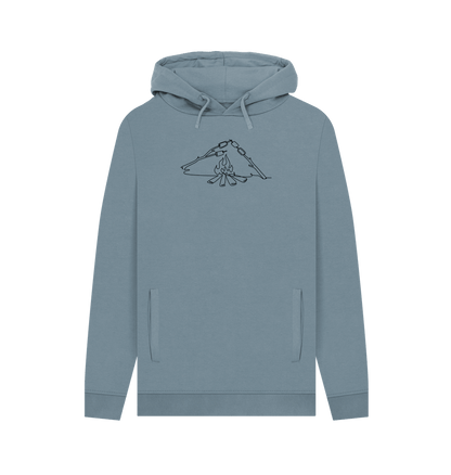 Stone Blue Men's S'mores Organic Cotton Pullover Hoodie (Black)