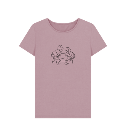 Mauve Women's Crab Organic Cotton Crewneck Tee (Black)