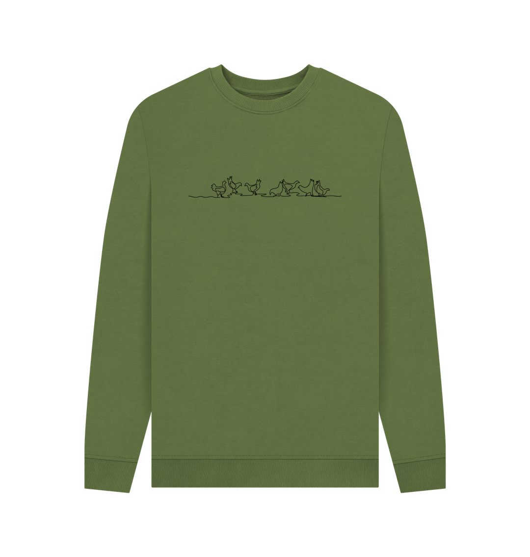 Khaki Men's Frog Organic Cotton Crewneck Sweater (Black)