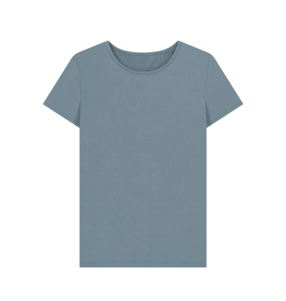 Stone Blue Women's Solid Organic Cotton Crewneck Tee