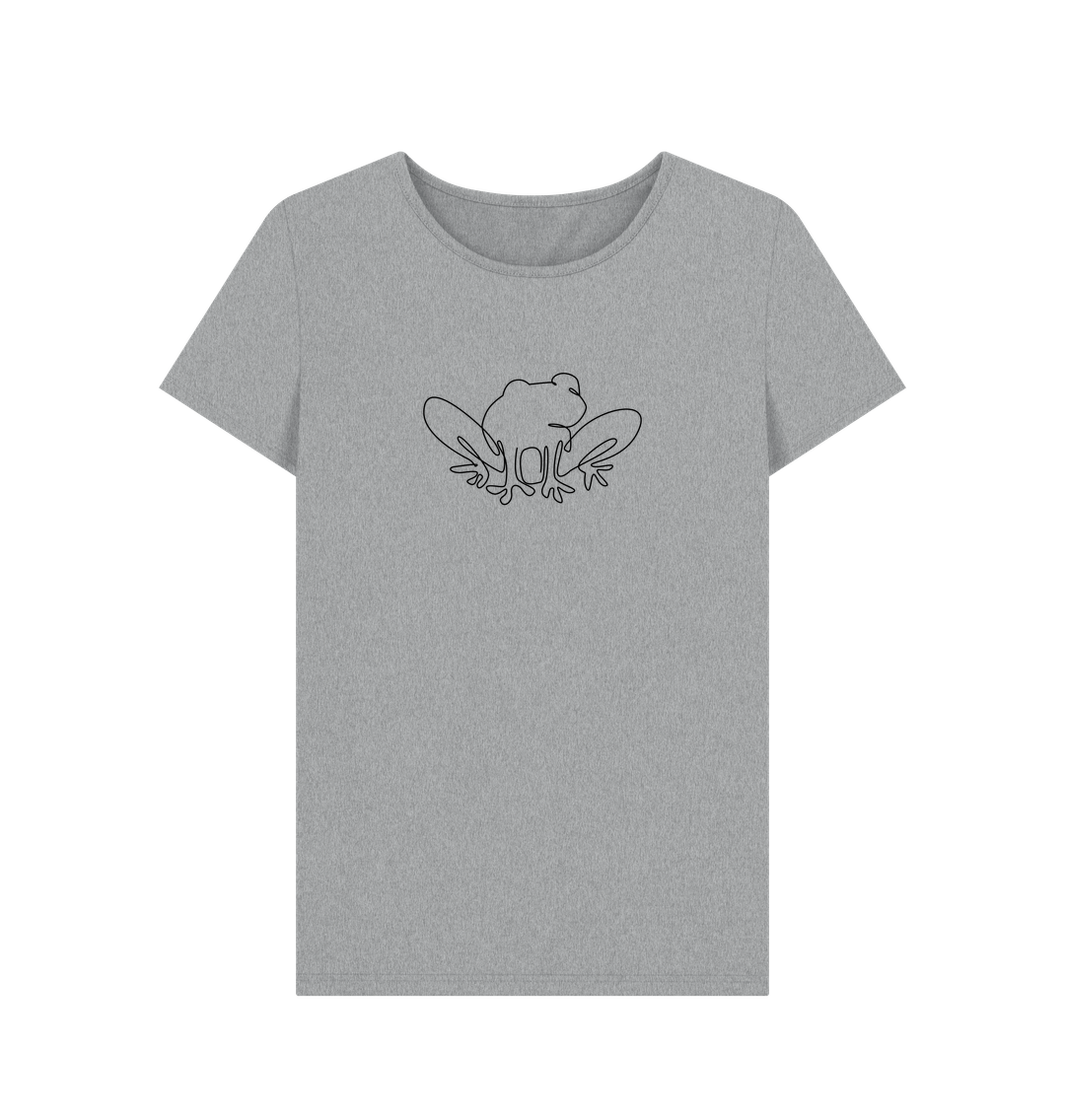 Athletic Grey Women's Frog Organic Cotton Crewneck Tee (Black)