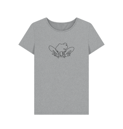 Athletic Grey Women's Frog Organic Cotton Crewneck Tee (Black)