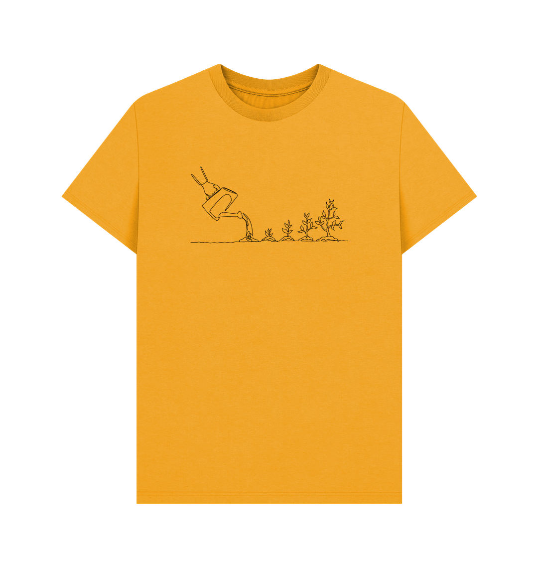 Mustard Men's Gardening Organic Cotton Basic Tee (Black)