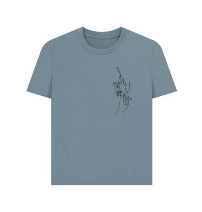 Stone Blue Women's Climber Organic Cotton Basic Tee (Black)