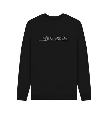 Black Men's Chickens Crewneck Sweatshirt - White