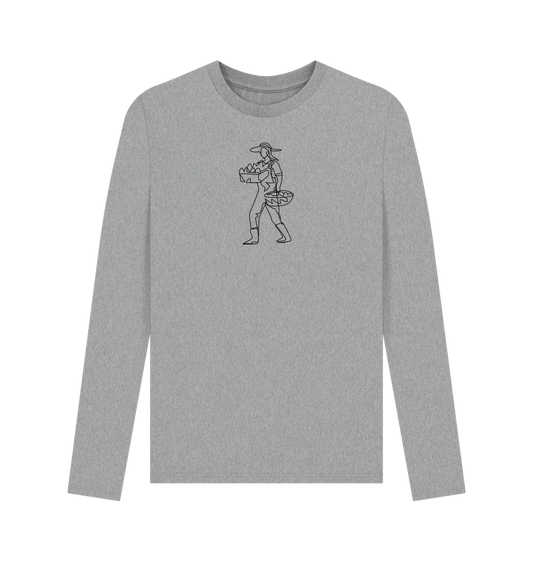 Athletic Grey Men's Harvest Organic Cotton Long Sleeve Tee - Black Design