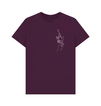 Purple Men's Climber Organic Cotton Basic Tee (White)