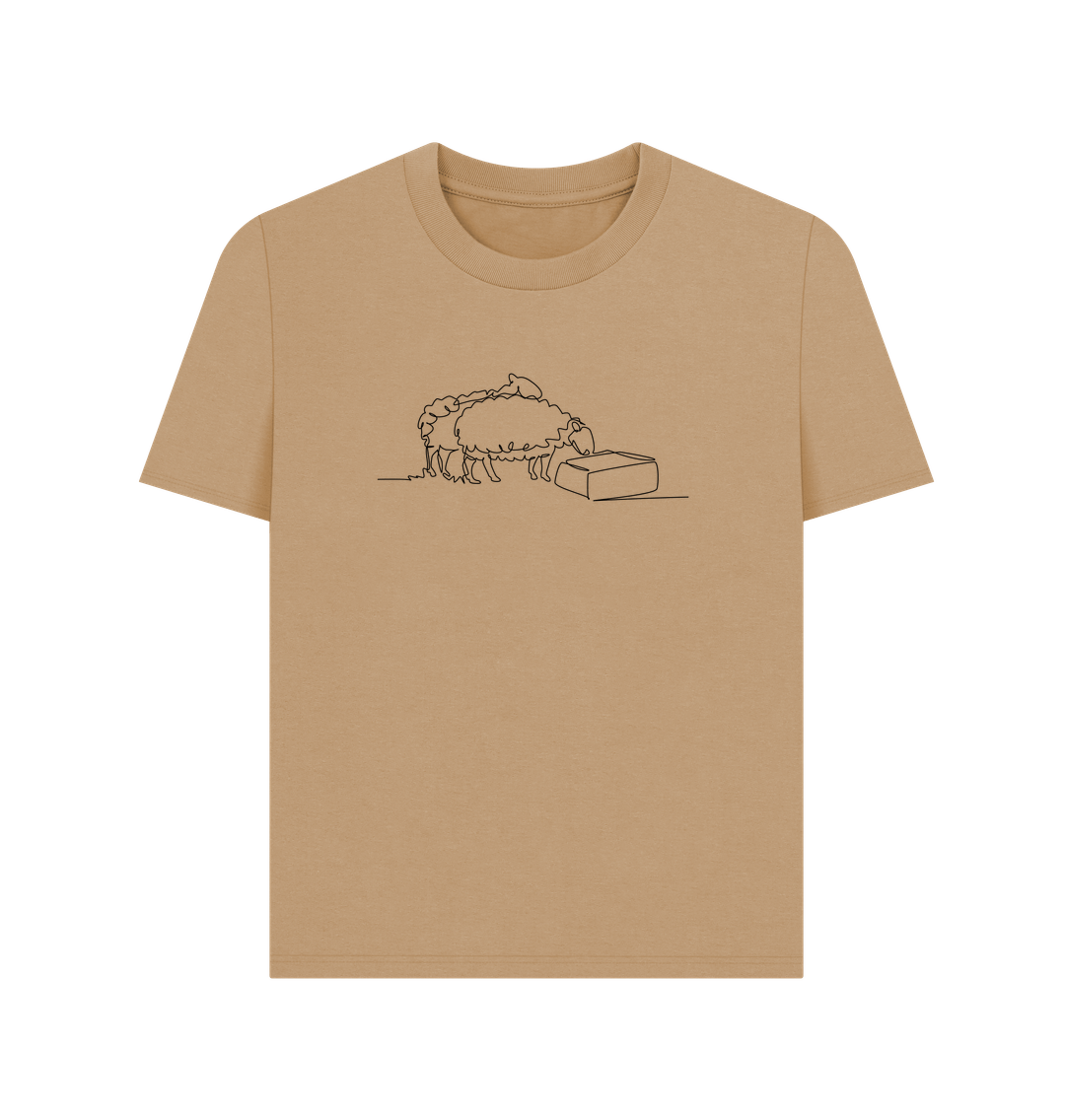 Sand Women's Sheep Organic Cotton Basic Tee (Black)