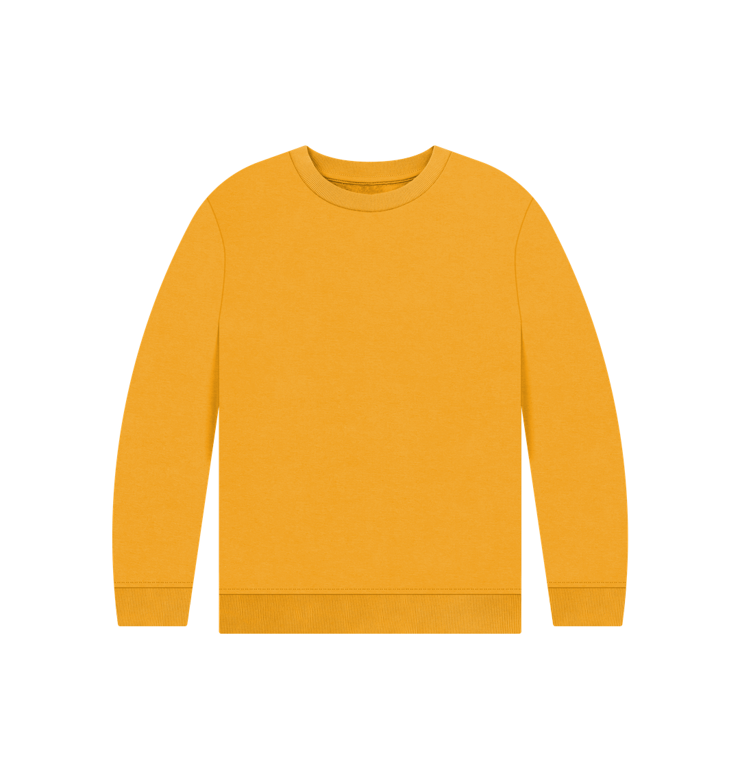 Mustard Kid's Solid Organic Cotton Crewneck Sweater