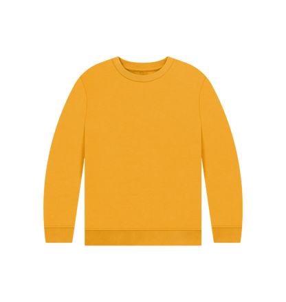 Mustard Kid's Solid Organic Cotton Crewneck Sweater