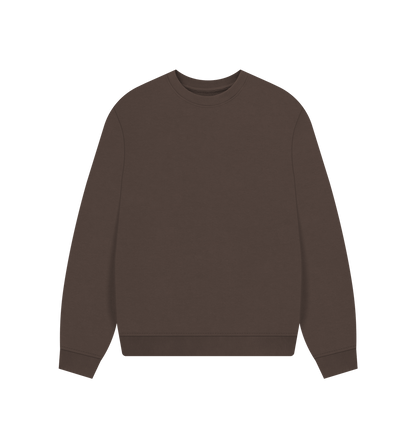 Chocolate Women's Solid Organic Cotton Oversized Crewneck