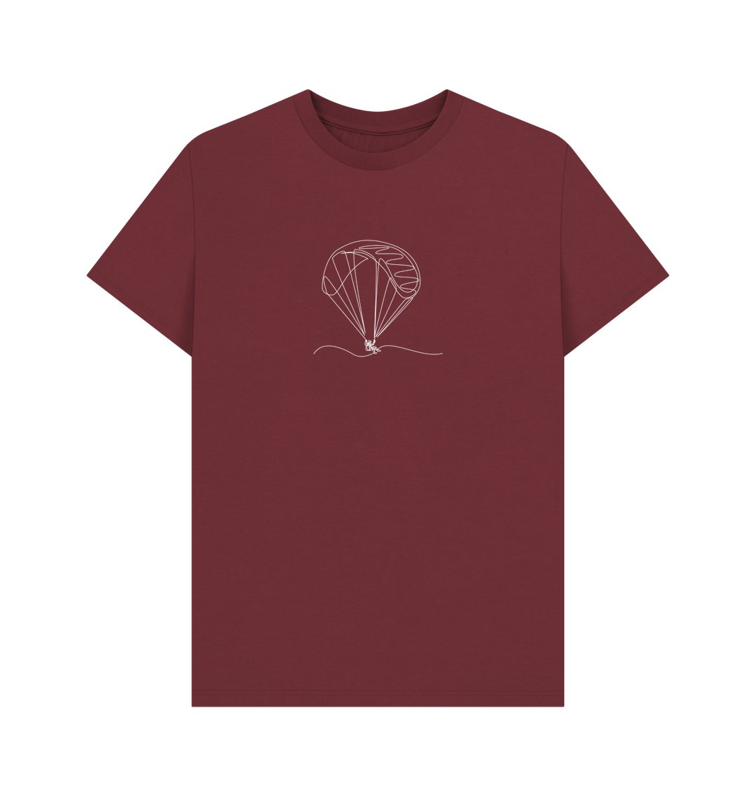 Red Wine Men's Parachute Organic Cotton Basic Tee (White)