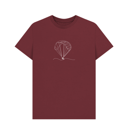 Red Wine Men's Parachute Organic Cotton Basic Tee (White)