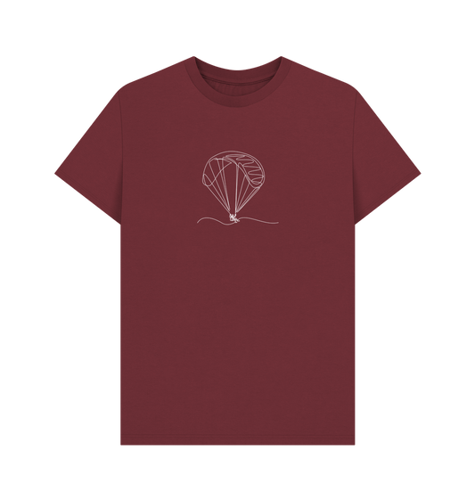 Red Wine Men's Parachute Organic Cotton Basic Tee (White)