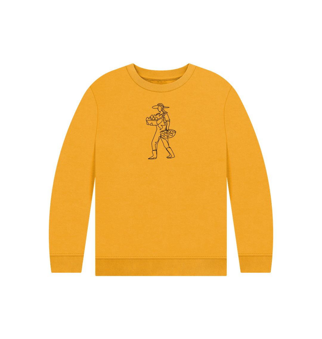 Mustard Kid's Harvest Organic Cotton Crewneck Sweater (Black)