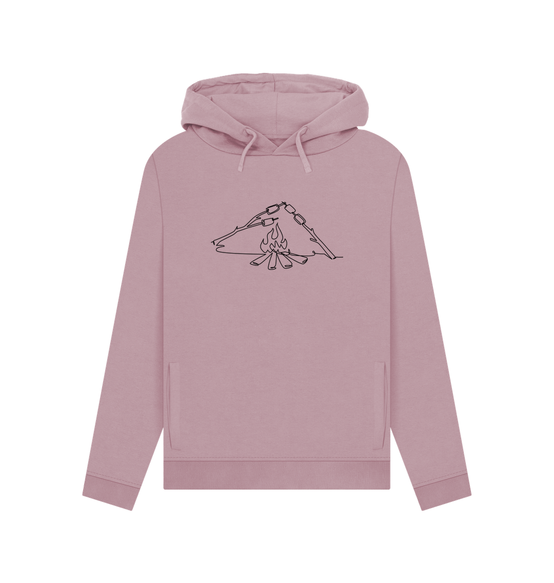 Mauve Women's S'mores Organic Cotton Pullover Hoodie (Black)