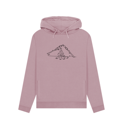 Mauve Women's S'mores Organic Cotton Pullover Hoodie (Black)