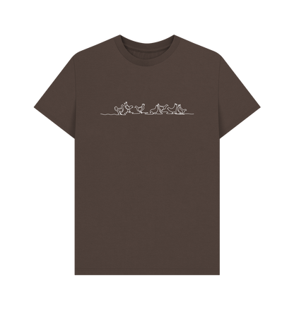 Chocolate Men's Chickens Organic Cotton Basic Tee (White)