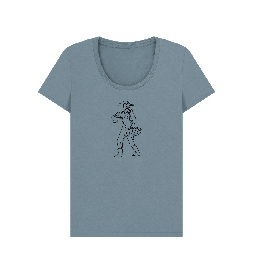 Stone Blue Women's Harvest Organic Cotton Scoop Neck Tee (Black)