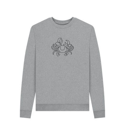 Light Heather Women's Crab Organic Cotton Crewneck Sweater (Black)