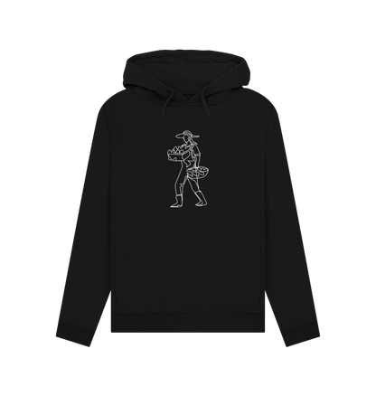 Black Women's Harvest Organic Cotton Pullover Hoodie (White)