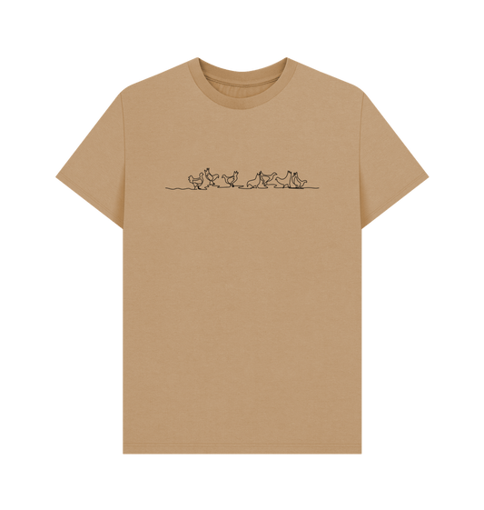 Sand Men's Chickens Organic Cotton Basic Tee (Black)