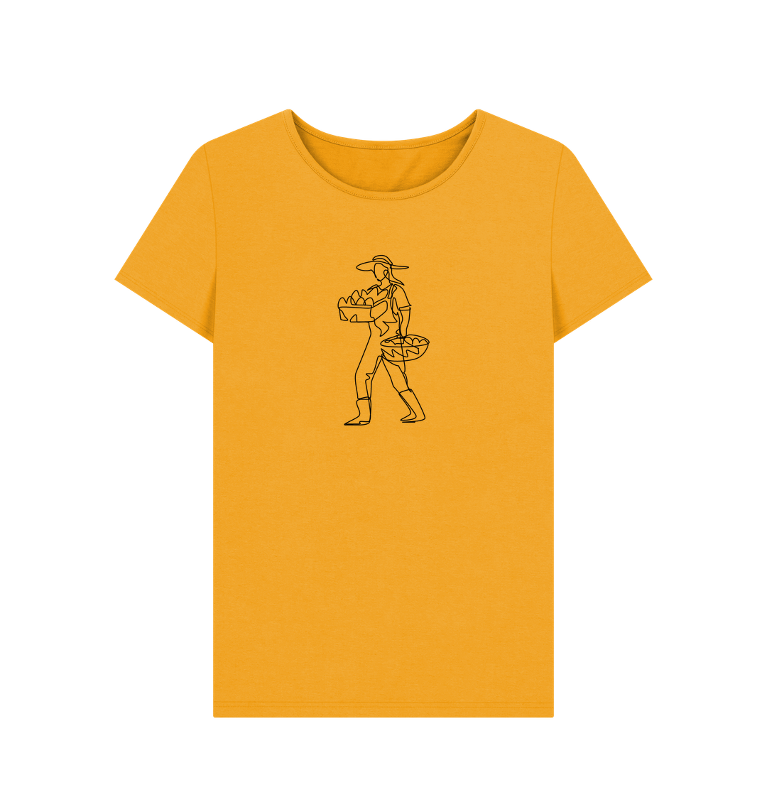 Mustard Women's Harvest Organic Cotton Crewneck Tee (Black)