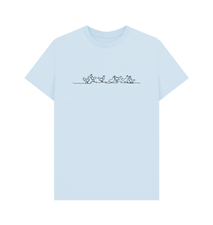 Sky Blue Men's Chickens Organic Cotton Basic Tee (Black)