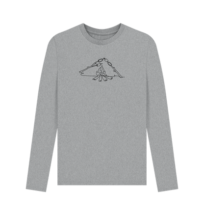 Athletic Grey Men's S'mores Organic Cotton Long Sleeve Tee - Black Design