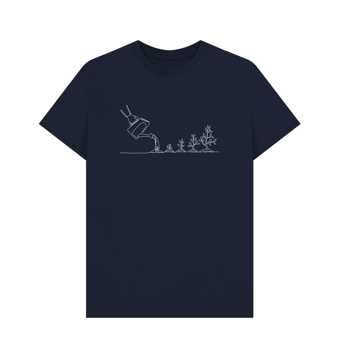 Navy Blue Men's Gardening Organic Cotton Basic (White)