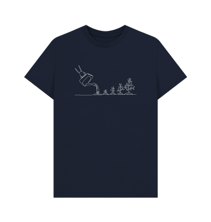 Navy Blue Men's Gardening Organic Cotton Basic (White)