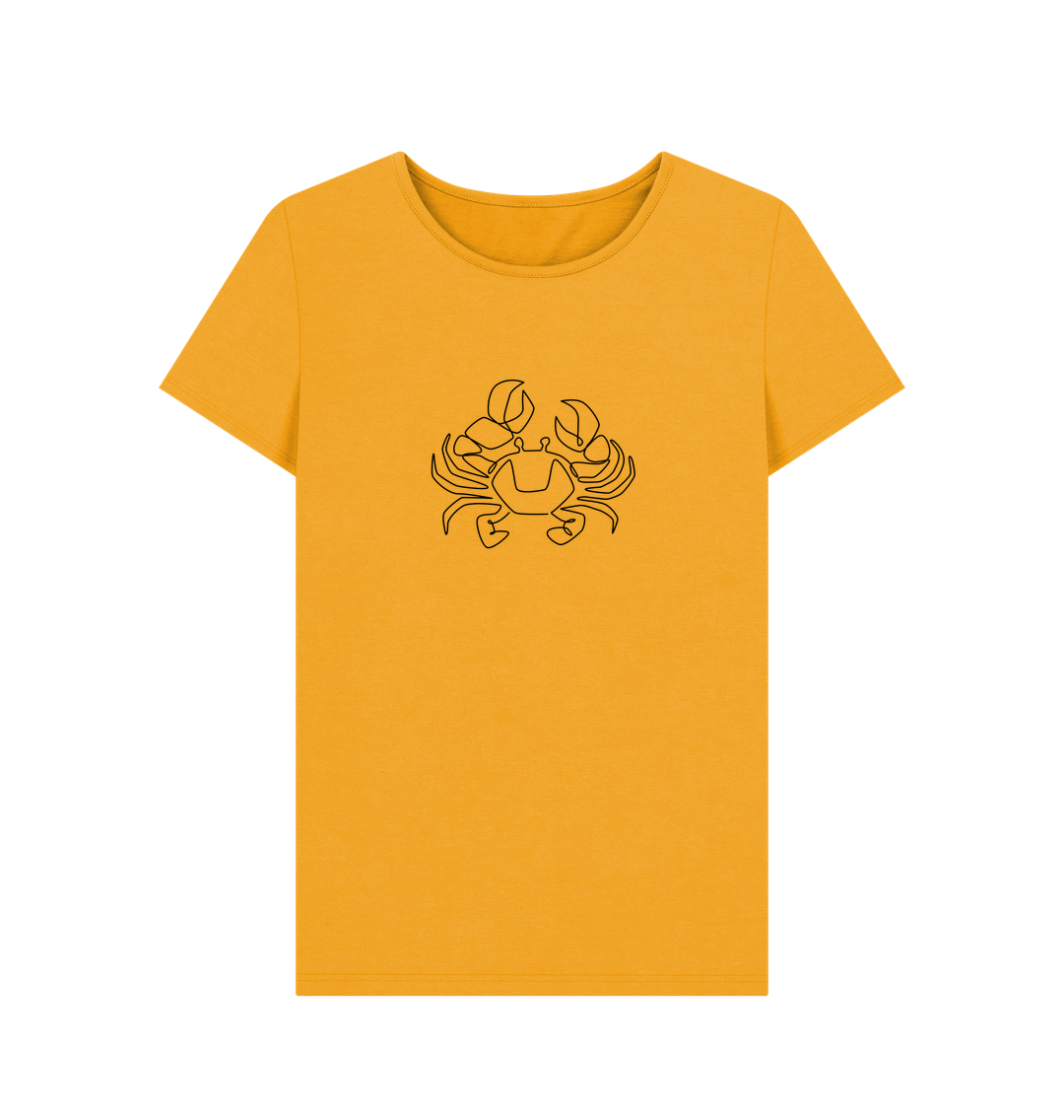 Mustard Women's Crab Organic Cotton Crewneck Tee (Black)