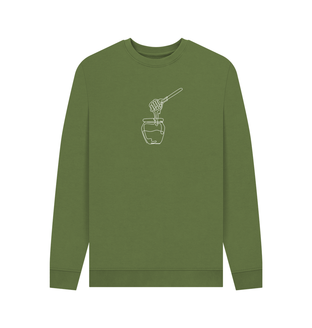 Khaki Men's Honey Organic Cotton Crewneck Sweater (White)