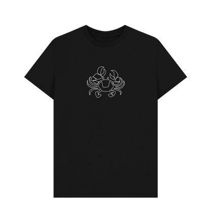 Black Men's Crab Organic Cotton Basic Tee (White)