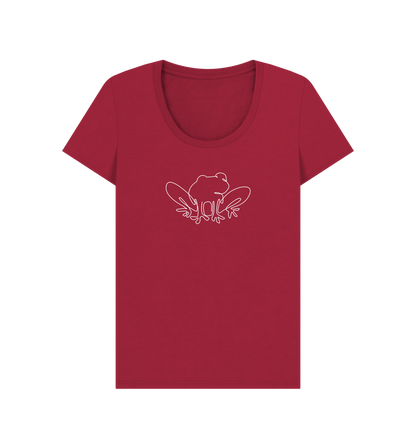 Cherry Women's Frog Organic Cotton Scoop Neck Tee (White)