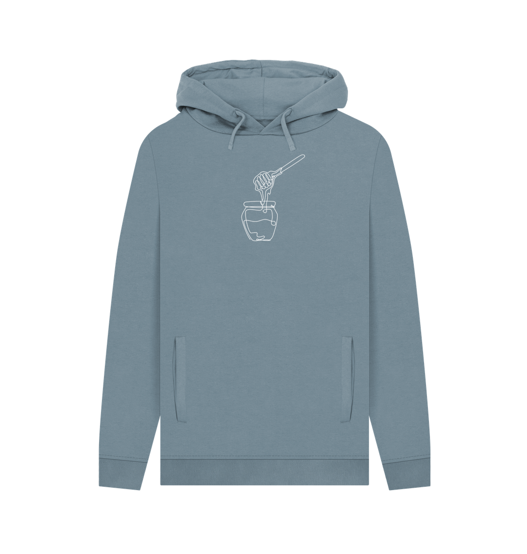 Stone Blue Men's Honey Organic Cotton Pullover Hoodie (White)