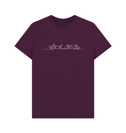 Purple Men's Chickens Organic Cotton Basic Tee (White)