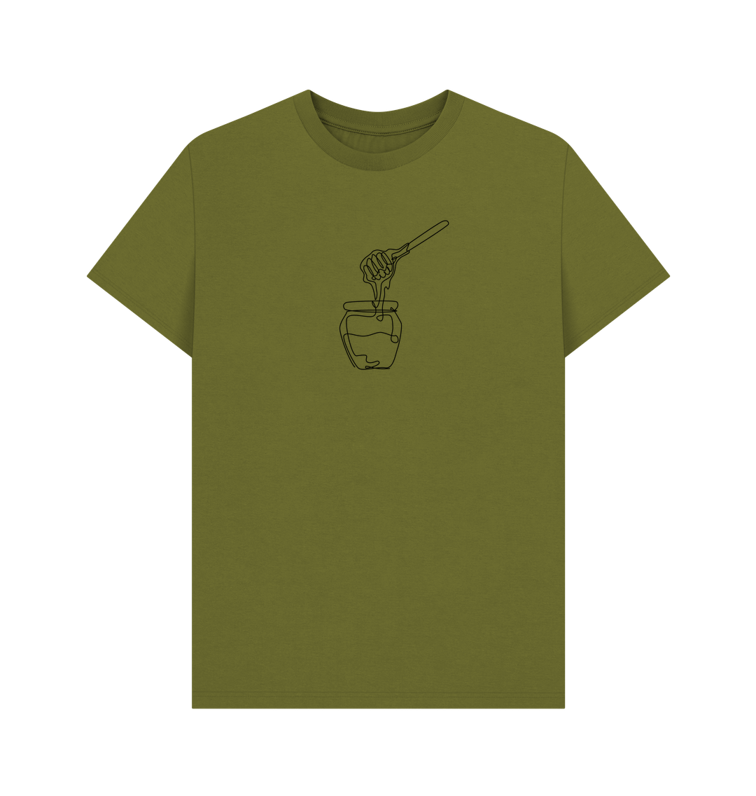 Moss Green Men's Honey Organic Cotton Basic Tee (Black)